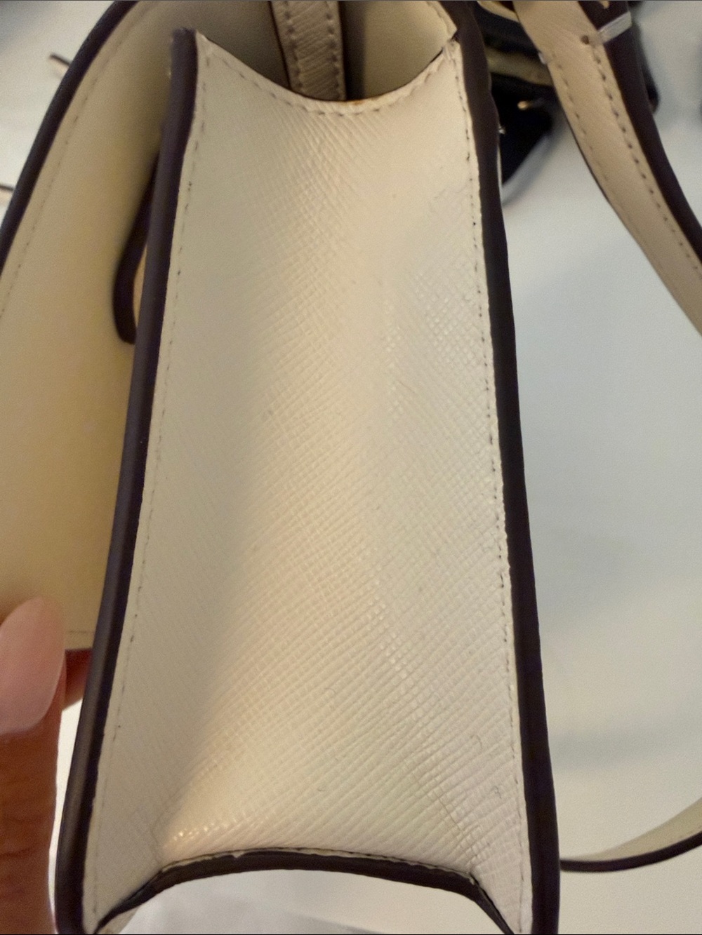kate spade Ivory Leather Crossbody with Gold Chain - Picture 9 of 12